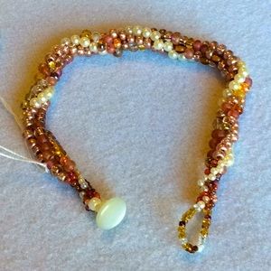FINAL SALE PRICE CL Designs Beaded Twist Bracelet in Copper & Cream